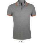 Herren-Poloshirt Sols Pasadena Men melange grau/orange