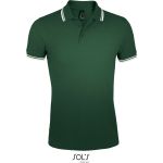 Herren-Poloshirt Sols Pasadena Men waldgrün/weiß