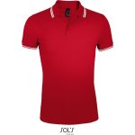 Herren-Poloshirt Sols Pasadena Men rot/weiß