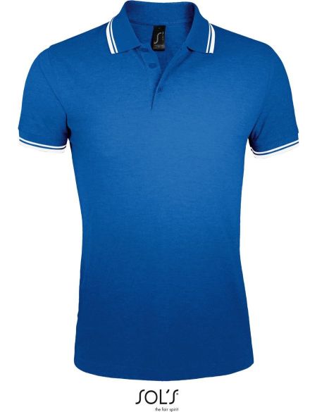 Herren-Poloshirt Sols Pasadena Men königsblau/weiß