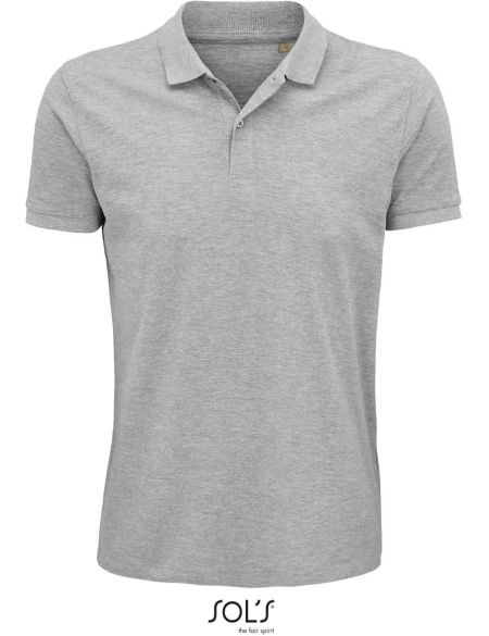Herren-Poloshirt Sols Planet Men grau meliert
