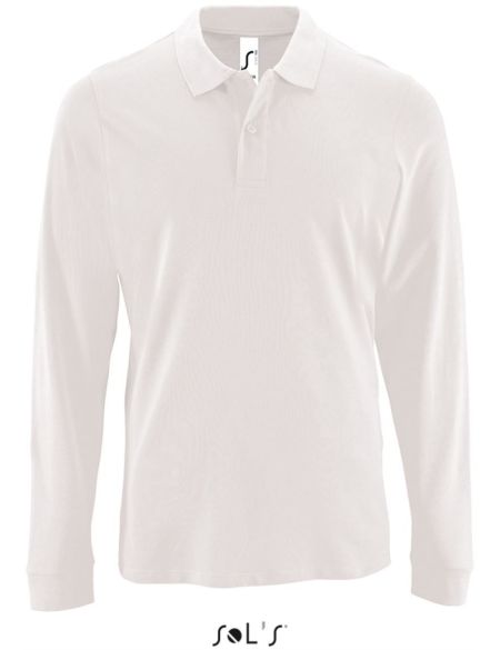 Herren-Poloshirt mit langen Ärmeln Sols Perfect LSL Men weiß
