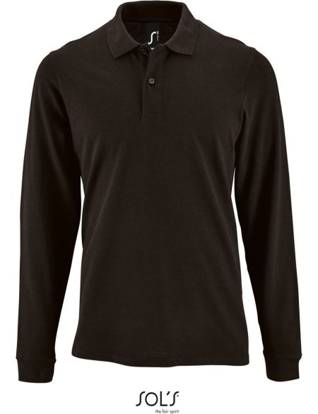 Herren-Poloshirt mit langen Ärmeln Sols Perfect LSL Men schwarz