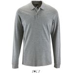 Herren-Poloshirt mit langen Ärmeln Sols Perfect LSL Men grau meliert