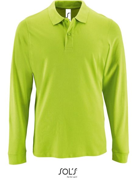 Herren-Poloshirt mit langen Ärmeln Sols Perfect LSL Men apfelgrün