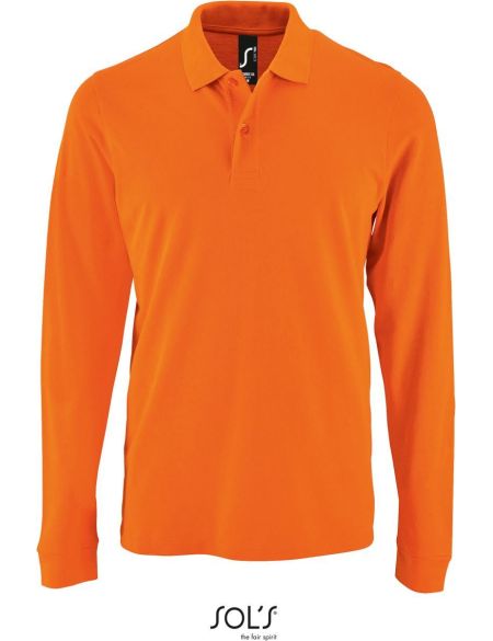 Herren-Poloshirt mit langen Ärmeln Sols Perfect LSL Men orange