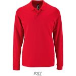 Herren-Poloshirt mit langen Ärmeln Sols Perfect LSL Men rot