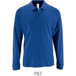 Sols Perfect LSL Herren-Poloshirt mit langen Ärmeln, Königsblau