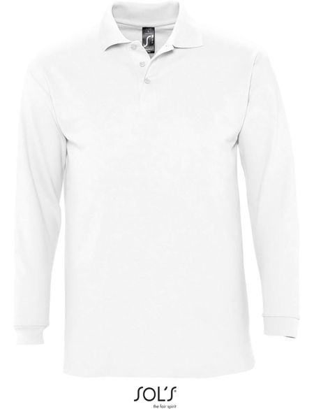 Poloshirt für Herren mit langen Ärmeln Sols Winter II weiß