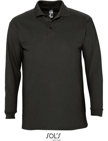 Herren-Poloshirt mit langen Ärmeln Sols Winter II schwarz