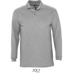 Herren-Poloshirt mit langen Ärmeln Sols Winter II grau meliert