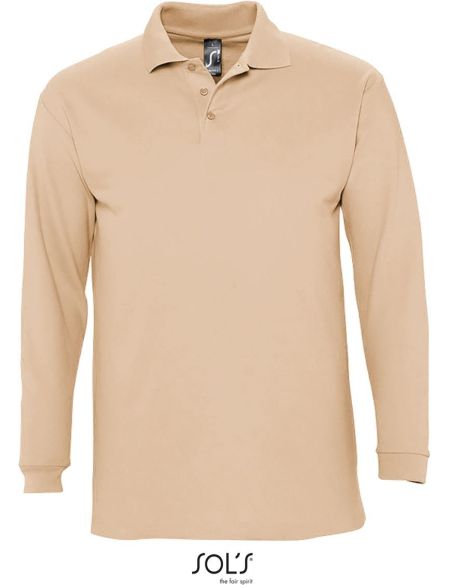 Herren-Poloshirt mit langen Ärmeln Sols Winter II Sand