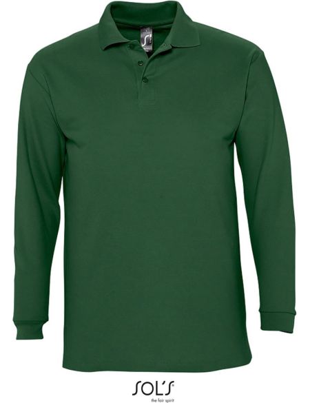 Poloshirt für Herren mit langen Ärmeln Sols Winter II weiß