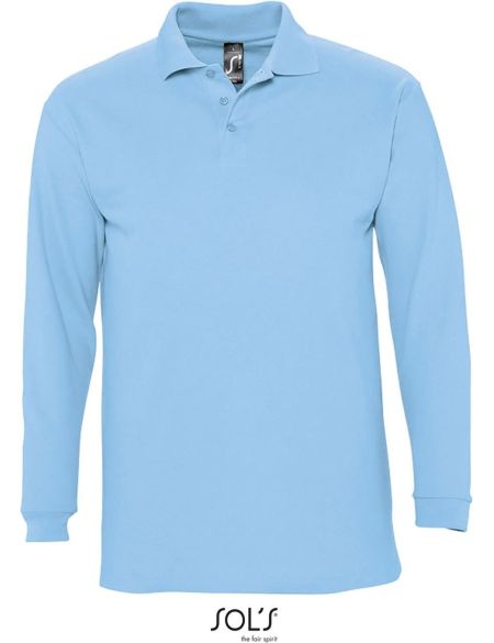 Herren-Poloshirt mit langen Ärmeln Sols Winter II himmelblau