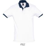 Herren-Poloshirt Sols Prince weiß/französisch marineblau