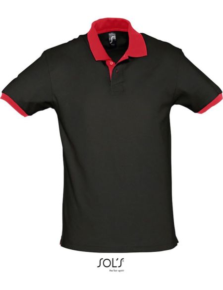 Herren-Poloshirt Sols Prince schwarz/rot