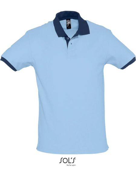Herren-Poloshirt Sols Prince sky/french navy