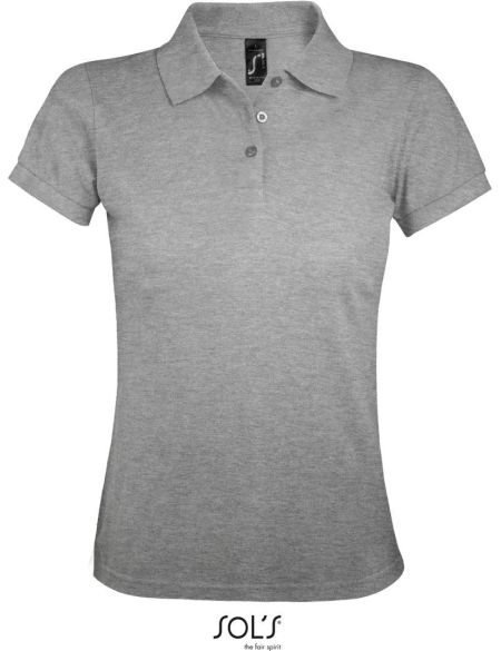 Damen-Poloshirt Sols Prime Women grau meliert