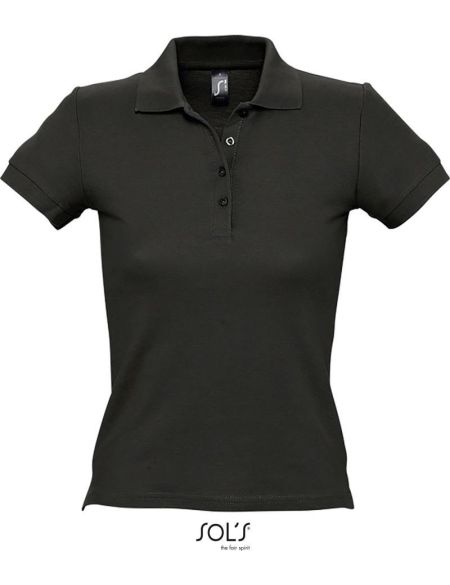 Damen-Poloshirt Sols People schwarz