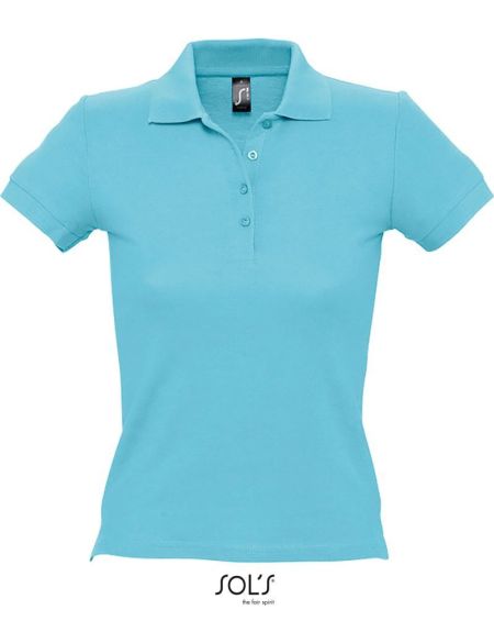Damen-Poloshirt Sols People Atollblau
