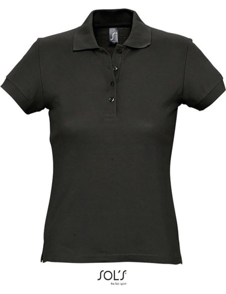 Damen-Poloshirt Sols Passion schwarz