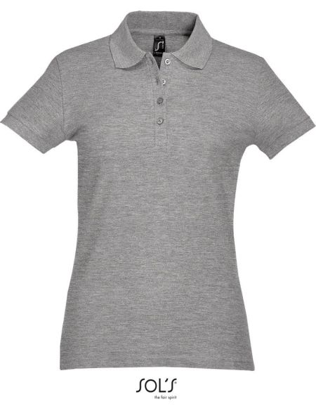 Damen-Poloshirt Sols Passion melange grau