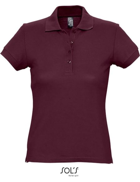 Damen-Poloshirt Sols Passion Burgund
