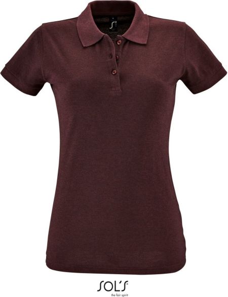 Damen-Poloshirt Sols Perfect Women oxblood meliert