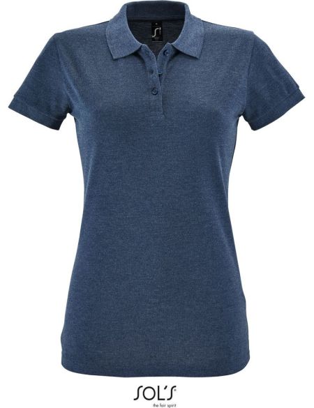 Damen-Poloshirt Sols Perfect Women aus meliertem Denim