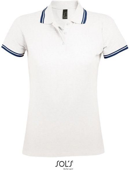 Damen-Poloshirt Sols Pasadena Women weiß/navy