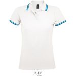 Damen-Poloshirt Sols Pasadena Women weiß/aqua