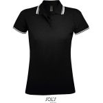Damen-Poloshirt Sols Pasadena Women schwarz/weiß