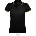 Damen-Poloshirt Sols Pasadena Women schwarz/limette