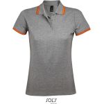 Damen-Poloshirt Sols Pasadena Women melange grau/orange