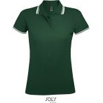 Damen-Poloshirt Sols Pasadena Women waldgrün/weiß