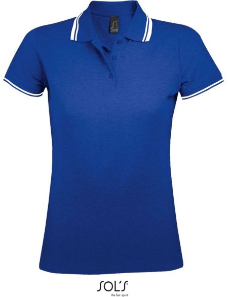 Damen-Poloshirt Sols Pasadena Women königsblau/weiß