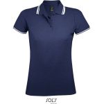 Damen-Poloshirt Sols Pasadena Women französisch marineblau/weiß