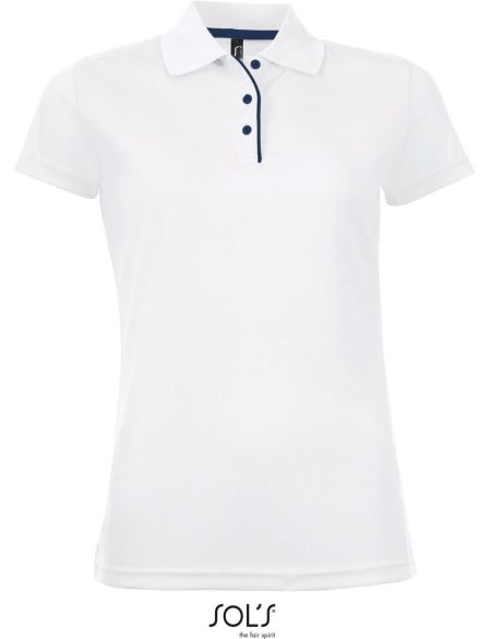 Damen-Sportpoloshirt Sols Performer Women weiß