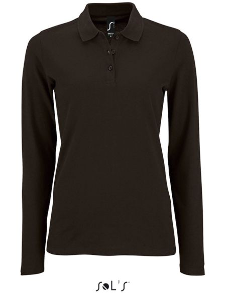 Damen-Poloshirt mit langen Ärmeln Sols Perfect LSL Women schwarz