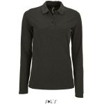Damen-Poloshirt mit langen Ärmeln Sols Perfect LSL Women Charcoal Melange