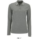 Damen-Poloshirt mit langen Ärmeln Sols Perfect LSL Women grau meliert