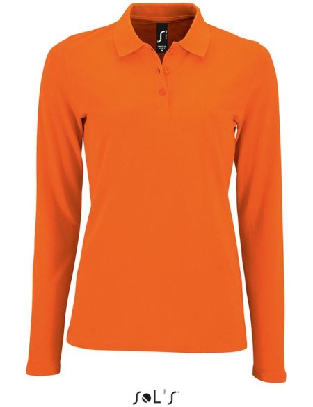 Damen-Poloshirt mit langen Ärmeln Sols Perfect LSL Women orange