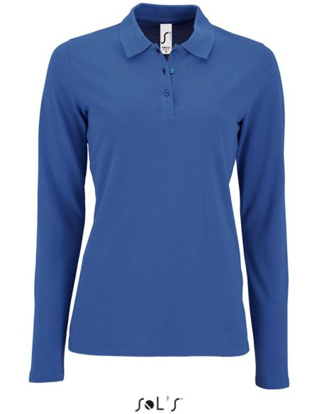 Damen-Poloshirt mit langen Ärmeln Sols Perfect LSL Women Königsblau