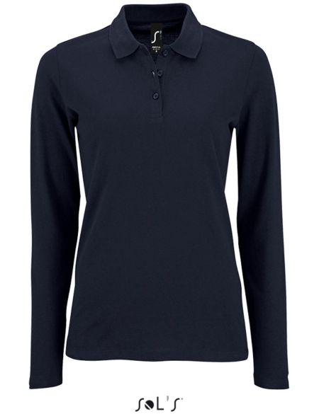 Damen-Poloshirt mit langen Ärmeln Sols Perfect LSL Women French Navy