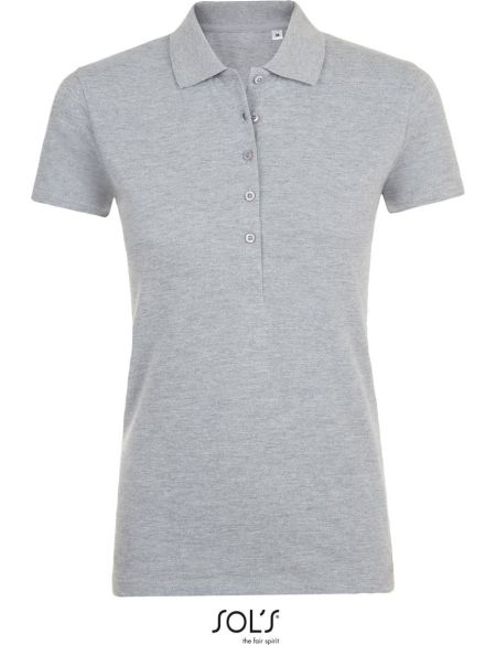 Damen-Poloshirt Sols Phoenix Women grau meliert