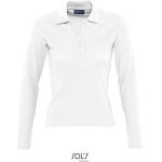 Polokošile dámská s dlouhým rukávem Sols Podium white