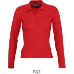 Damen-Poloshirt mit langen Ärmeln Sols Podium rot