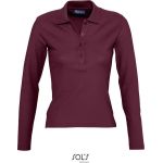 Damen-Poloshirt mit langen Ärmeln Sols Podium Burgunderrot
