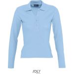 Damen-Poloshirt mit langen Ärmeln Sols Podium himmelblau