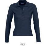 Damen-Poloshirt mit langen Ärmeln Sols Podium Marineblau